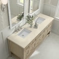 thumbnail image 3 of James Martin Vanities 72" Double Vanity, Bright White w/ 3 CM Eternal Marfil Top, 3 of 7