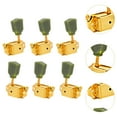 thumbnail image 6 of Almencla Guitar Tuning Pegs 3 Left and 3 Right String Tuning Pegs Semi Closed String Guitar Parts Keys Machine Heads Knobs Set Green Gold, 6 of 8