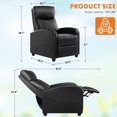 thumbnail image 4 of Recliner Chair for Adults, Massage PU Leather Small Recliner Sofa Home Theater Seating with Lumbar Support sofa recliner chair My Lux Decor Round, 4 of 9