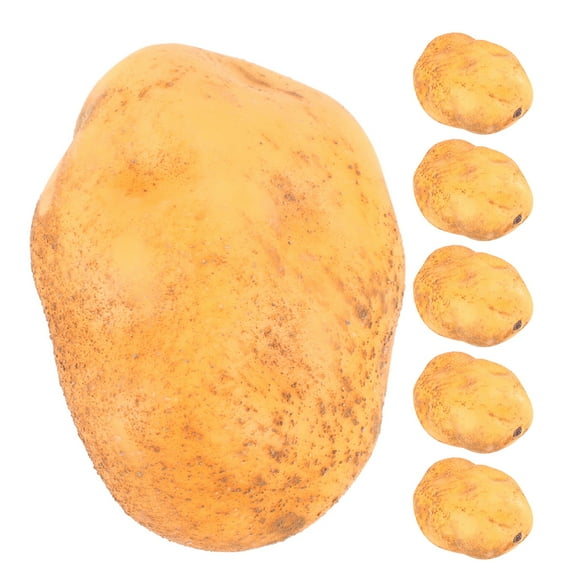 6pcs Foam Fake Potatoes Artificial Realistic Potatoes Simulation Bubble Fruits Vegetables Emotion Arrangement Scenes Props