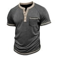 thumbnail image 2 of Youthup Men's Vintage-Inspired Half-Button Breathable T-Shirt with Chest Pocket for Urban Casual Wear, 2 of 8