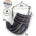 thumbnail image 4 of XXL Hammock Chair Hanging Rope Swing with 2 Cushions - Max 500lbs-Perfect for Patio, Porch, Bedroom, Backyard, Indoor or Outdoor - Includes Hanging Hardware Kits, 4 of 12