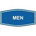 thumbnail image 2 of Signs ByLITA Fancy Women Men Restroom Sign - Laser-Engraved Lettering | Durable ABS Plastic | Vibrant Colors | Powerful Foam Tape (Blue) - Small, 2 of 3