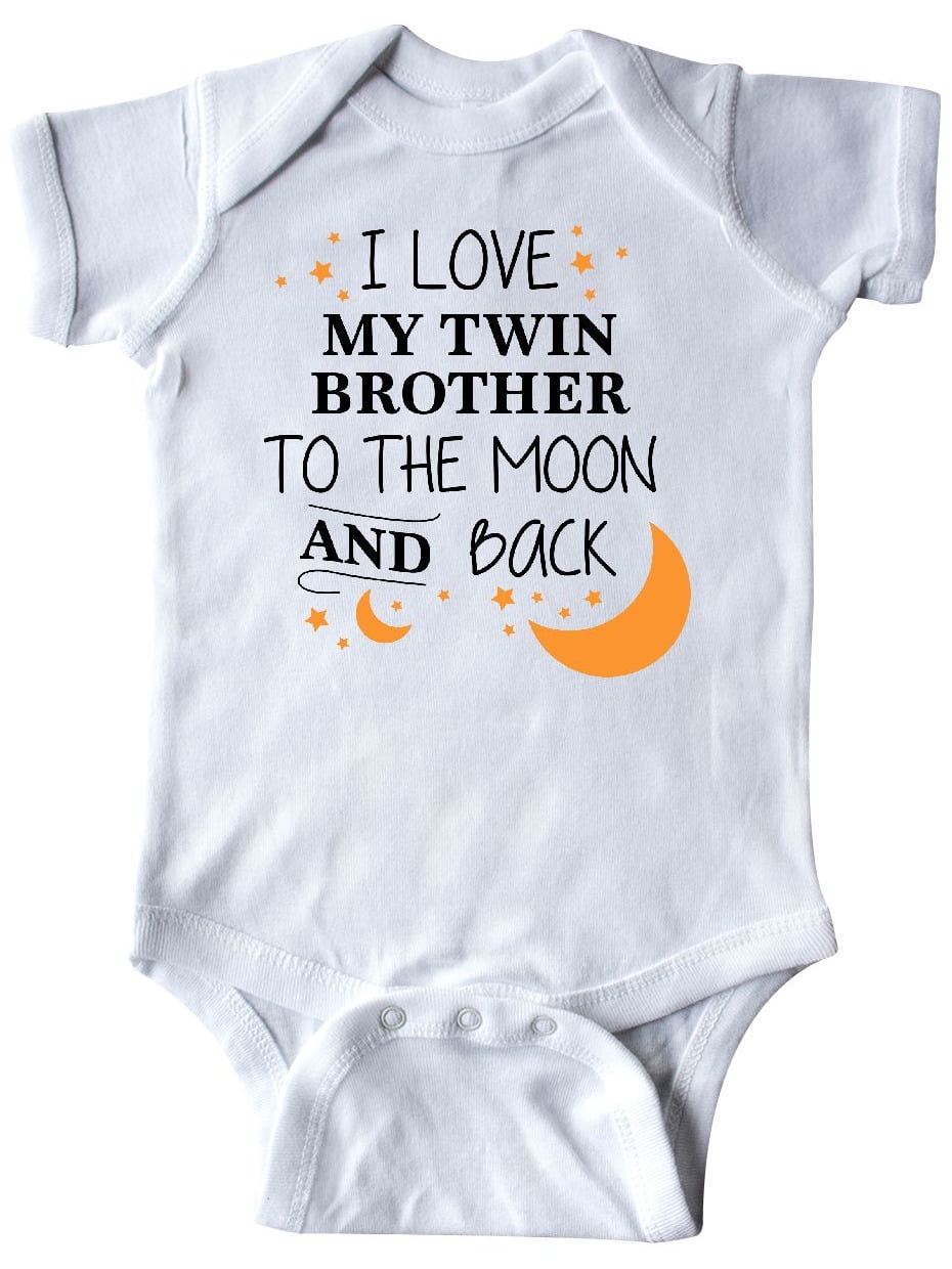 Inktastic I Love My Twin Brother To The Moon And Back Baby Bib You Bro Sibling