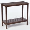 thumbnail image 7 of 42" Patio Console Table, 2-Shelf Multifunctional Buffet Bar Storage Organizer, Wooden Console Table Workstation for Garden Balcony Garage, Brown, 7 of 7