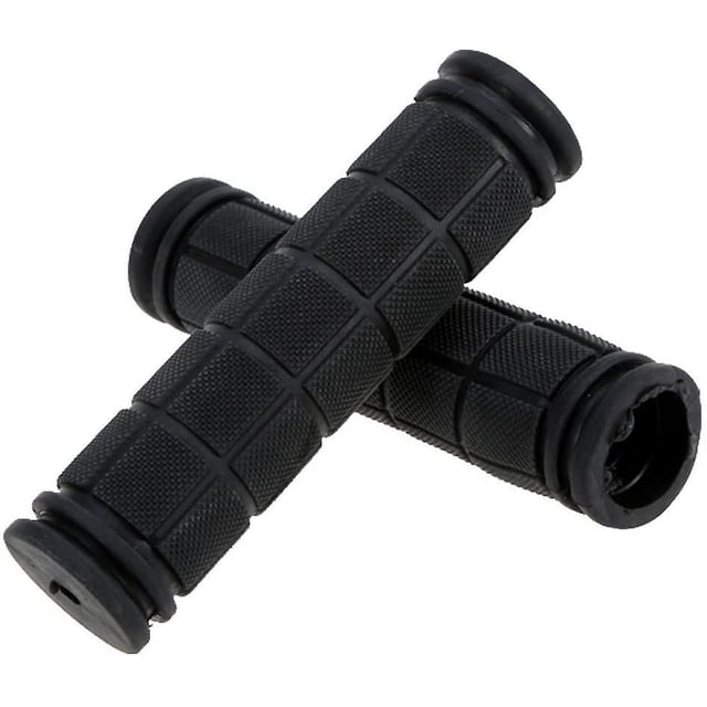 Manillar de bicicleta Puños de goma Bicicleta de montaña Mango de engranaje fijo Manillar Puños de goma suave Accesorio de bicicleta 1 juego 2 piezas negro ER