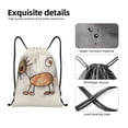 thumbnail image 4 of Xecao Brown Cat Cartoon Pattern Sports Drawstring Backpack - String Swim Gym Bag with Wet Proof Pocket for Women&Men-Small, 4 of 6