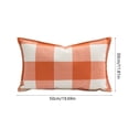 thumbnail image 3 of Orange Plaid Fall Throw Pillow Covers 12x20 Inch, Linen Decorative Pillow Covers, Cozy Home Living Room Farmhouse Decor for Sofa Couch Bed, 3 of 5