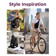 Deago Canvas Sling Bag for Men & Women - Chest Shoulder Bag Unbalance Crossbody Backpack Water Resistant Daypack for Gym Travel Hiking (7.1 * 2.75 * 13.5, Black)