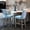 Light Blue, variant on Solid Wood Construction & Button Tufted Design / Durable Seating for Home Use