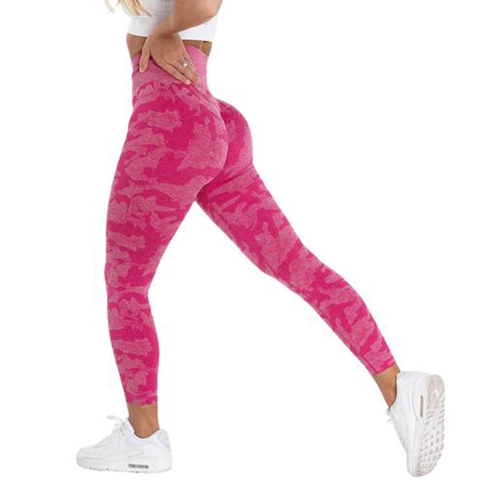 Details about   Womens High Waist Yoga Pants Push Up Leggings Seamless Stretch Trousers Running 