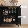 thumbnail image 5 of MROJISC Mid-Century 58" Buffet Cabinet Sideboard with Storage, 4 Doors with Adjustable Shelves, Black, 5 of 10