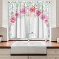 thumbnail image 2 of Ambesonne Shabby Flora Kitchen Curtains, Floral Wreath Peony, 55"x39", Multicolor, 2 of 3
