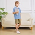 thumbnail image 5 of Ytxxxx Boys Knit Short Sleeve Shirt Comfortable Casual Crewneck Tee for Kids Youth Children Summer Top Light Blue 7-8 Years, 5 of 5