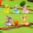 thumbnail image 6 of Jiibva 50Pcs/Set In The Dark Luminous 7 Colors Rabbit Decorations Resin Miniature Bunnies Easter Mini Bunny Party Favors, 6 of 7