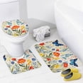 thumbnail image 4 of Watercolor Wildflowers 4 Piece Shower Curtain Sets, with Non-Slip Rugs, Toilet Lid Cover And Bath Mat, for Bathroom Decor Set, 4 of 8