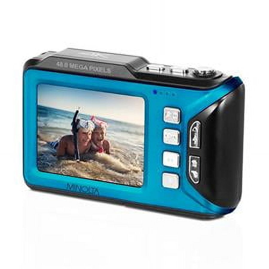 Minolta MN60WP-BL MN60WP 48 MP 4K Ultra HD Waterproof Camera with Wi-Fi & Dual LCD - Blue
