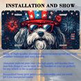 thumbnail image 3 of 1 Pcs 2D Flat License Plate Covers & Frames, Dog in Patriotic Hat For Decorative Front, Waterproof For Decoration Aluminum License Plate Covers & Frames Cover For Men Women, 12" X 6", 3 of 7