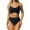 Black, variant on MIXUE Swim Suits for Women Solid Color Bikini Sets for Women Two Piece High Waisted Ruched Summer Swimwears Bathing Suits,Blue,XL