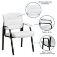 thumbnail image 4 of Flash Furniture Haeger White LeatherSoft Executive Side Reception Chair with Black Metal Frame, 4 of 11