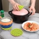 thumbnail image 5 of Silicone Non-slip Suction Cup Placemat | Heat Insulating Bowl Mat | Tableware Stabilizer | Flexible Dining Mat | Easy Clean | Orange Green Hot Pink | 10.5×10.5×2cm | 1 pc, 5 of 7