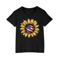 thumbnail image 1 of Vestido Corto de Verano Niños Niños Niñas Camiseta de Algodón Cuello Redondo Lindo Día de la Independencia Imprimir Top, 1 of 7