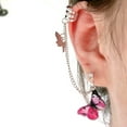 thumbnail image 3 of Soumake 1Pc Punk Earring Dainty Durable Butterfly Shape Punk Long Chain Earring Jewelry Accessories, 3 of 8
