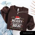 thumbnail image 2 of EMBROIDERED Merry Christmas Bruh Sweatshirt, Christmas Holiday Embroidery Shirt, Thanksgiving Family Shirt, Merry Christmas Shirt, 2 of 5