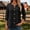 Black, variant on Xdegoge 3/4 Sleeve Tops for Women Notch Neck Casual Loose Fit Trendy Travel Shirts with Buttons Summer Beach Vacation Tunic Solid Tees