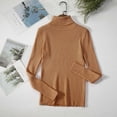 thumbnail image 5 of HOZADOIE Chandails pour Femmes Mode Manches Longues Col Roulé Base Couleur Unie Tricot Chandail Classique Coupe Ajustée Tricot de Corps Chandail Automne Hiver Tenues Polyvalentes, 5 of 5
