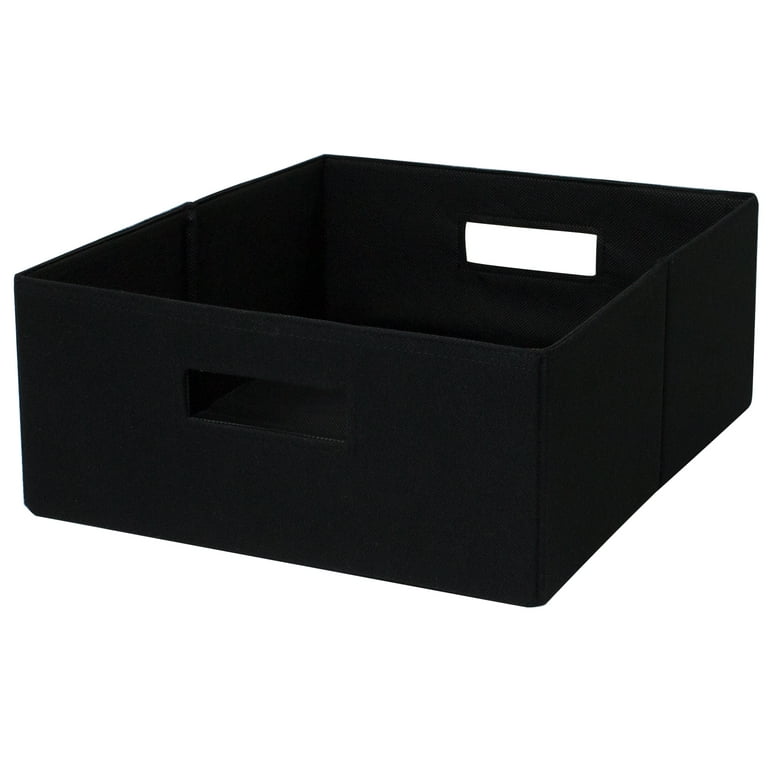 Better Homes & Gardens Half-Size Fabric Bins, 2-Pack Black photo 4
