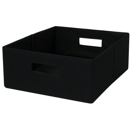 Better Homes & Gardens Half-Size Fabric Storage Bin, Black, 2 Pack