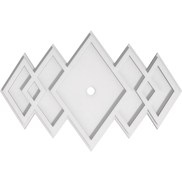 Ekena Millwork CMP22X14ZE-01000 1 in. ID x 6.75 in. Rectangle Zoe Architectural Grade PVC Contemporary Ceiling Medallion