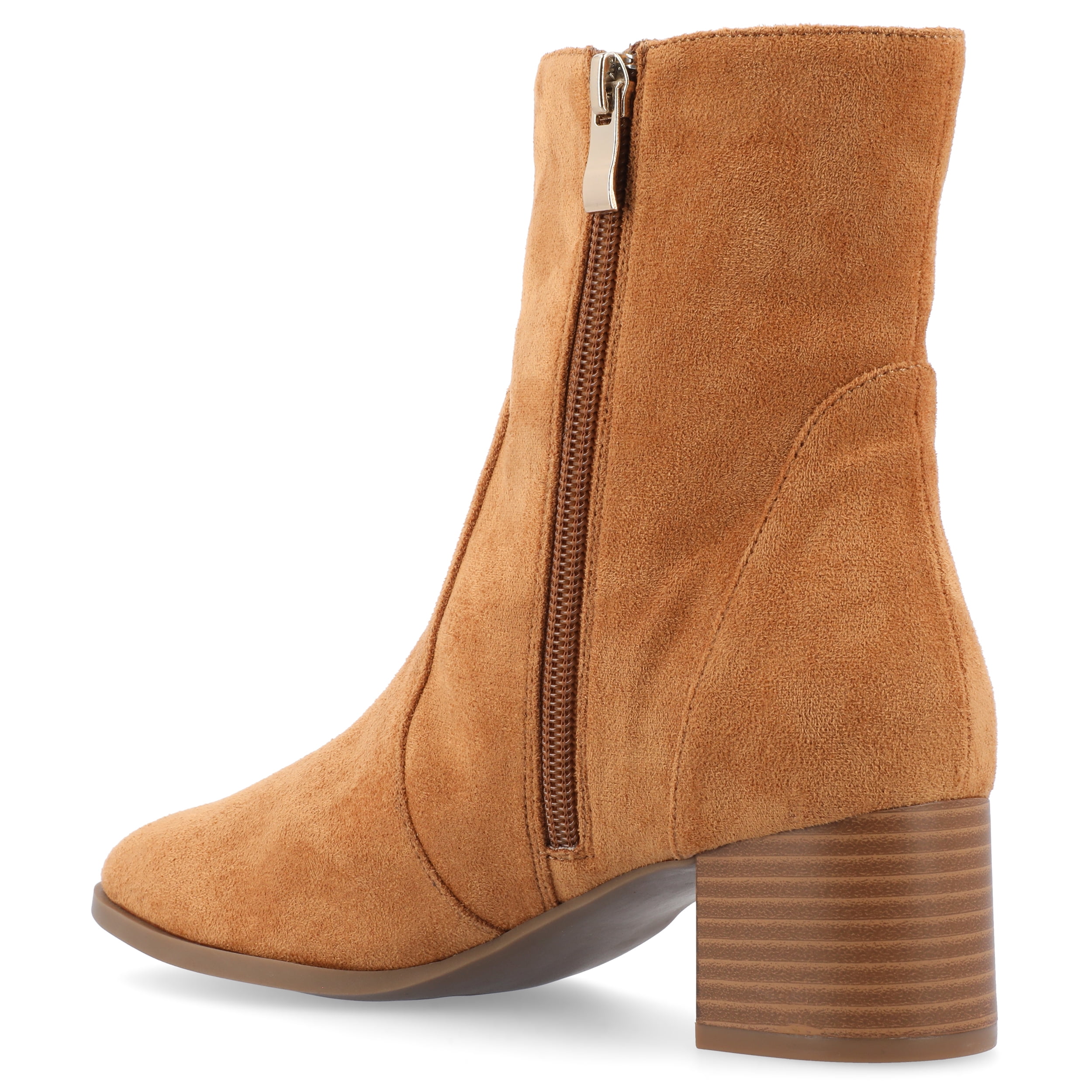 Journee Womens Hayven Stacked Block Heel Almond Toe Booties, Widths Available