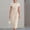Apricot, variant on Women's Solid Color Boat Neck Twist Waist Midi Dress – Short Sleeve, Hem Slit, Form-Fitting Office & Party Dress Red，XXL