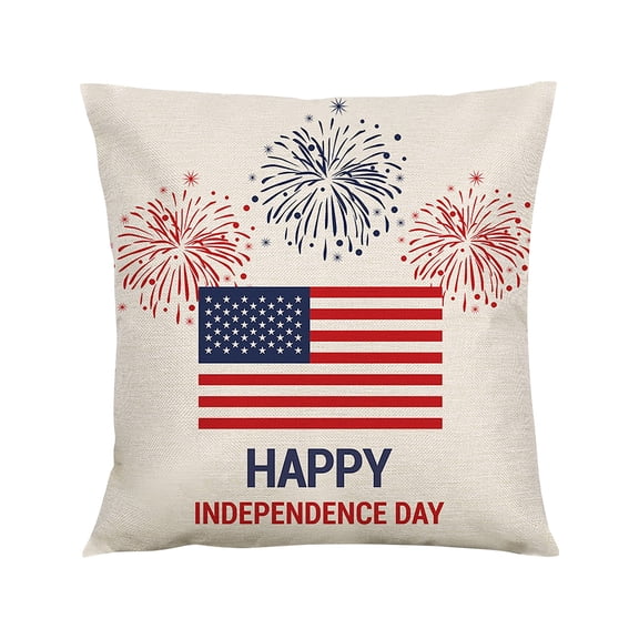 Fourth of July Pillows Cover Red White Blue Pillow Covers 18x18 Patriotic Decor American Decor 18x18 Inch Throw Pillow Case for Home Sofa Bedroom Patio Decorative Use