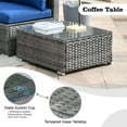 thumbnail image 4 of XIZZI 8 Pieces Patio Furniture Set Wicker Rattan Conversation Set with Propane Gas Fire Pit Table,Blue, 4 of 9