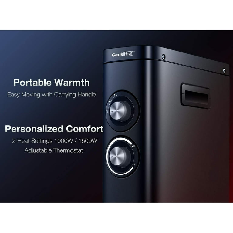 Geek Heat HQ28-15M 2 in 1 Infrared u0026 Convection Electric Portable Space  Heater - Walmart.com