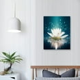 thumbnail image 3 of Creowell Lotus Flower Canvas Prints Art for Bedroom Lotus Flower Pictures Prints White Floral Bloom Blossom Close Up Pictures Prints on Canvas Wall Decoration for Bedroom Framed -16x20inch, 3 of 3