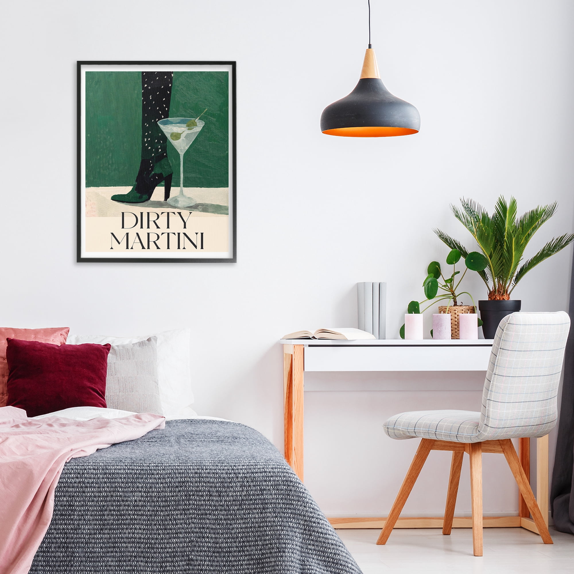 Stupell Industries Dirty Martini Stylish Heel Black Framed Giclee Art, design by Lettered and Lined
