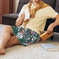 thumbnail image 3 of Fotbe Tropical Leaves Pajama Shorts for Men, Men's Pajama Bottoms, Sleepwear,Short Pajama Pants-Small, 3 of 9