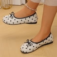 thumbnail image 4 of KIJBLAE Women's Vintage Polka Dot Bow Knot Flats, Low Cut Slip On Lazy Trendy Casual Moccasins White 41, 4 of 9