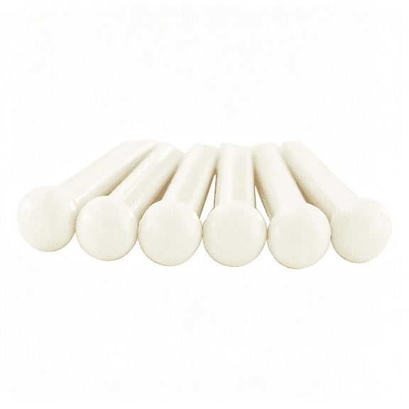 SEPTRIO Acoustic Guitar Bridge Pins String Pegs Guitar Parts Replacement White, Set of 6 Pieces Set of 6 Pieces Acoustic Guitar Accessories