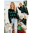 thumbnail image 7 of QAFOPEH Women Christmas Tree Sequin Printed Crew Neck Long Sleeve Knitted Sweater, 7 of 7