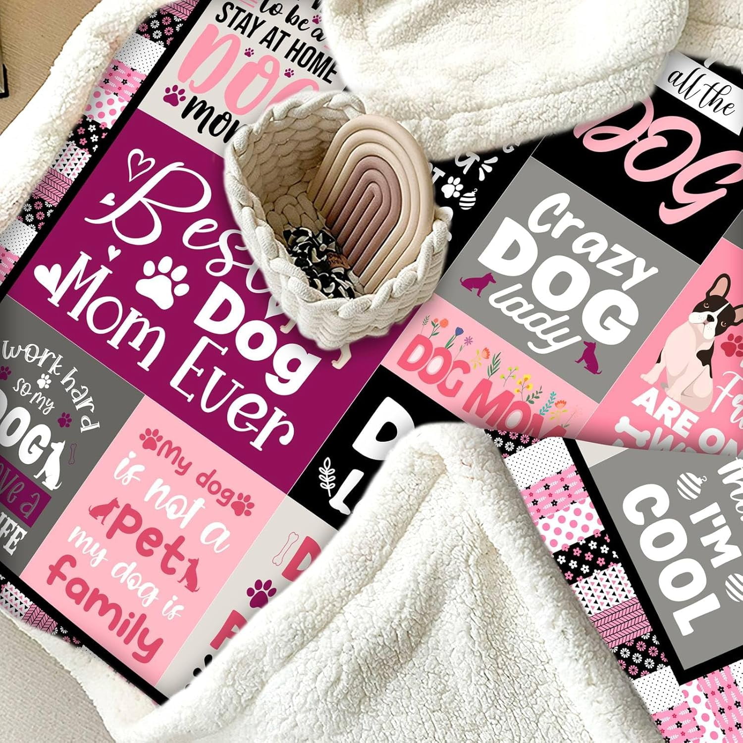 Dog Mom Gifts for Women, Gifts for Dog Moms, Dog Lovers Gifts for Women, Dog Mom Gift for Christmas Mothers Day, Best Dog Mom Birthday Blanket 60 x 50 (g617,50"x 60")