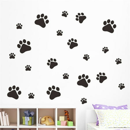 - Walking Paw Prints Wall Decal Home Art Decor Dog Cat Food Dish Room Sticker