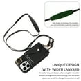 thumbnail image 3 of Compatible with iPhone 15 Pro Wallet Cover, with Crossbody Shoulder Strap and Stand PU Leather Credit Card Holder Cell Accessories Phone Cover for iPhone 15 Pro - Black, 3 of 14