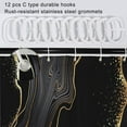 thumbnail image 6 of Small Shower Curtain, Abstract Modern Gold and Black Marble Texture Stall Shower Curtain Set for Bathroom Waterproof Polyester Narrow Bathroom Decor with Hooks, 36x72 Inch, 6 of 6