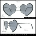 thumbnail image 3 of Womens Retro Bubbly Heart Shape Metal Rim Sunglasses Gold Black - Smoke, 3 of 8
