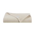 thumbnail image 4 of Aston & Arden Waffle Weave Cotton Bed Blanket (QUEEN Size 90x90), Soft and Breathable, Hotel Quality, 450 GSM, Beige, 4 of 7